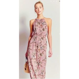 Floral high neck maxi dress